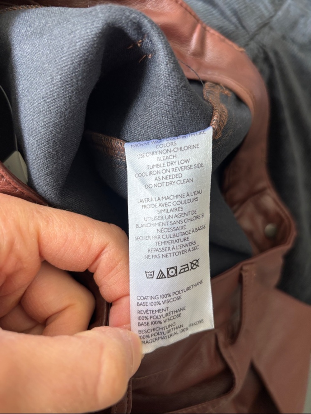 NEW Anthro Pilcro The Rylan Faux Leather Relaxed Flare Pants Cocoa Size 23 Tall - Picture 6 of 6